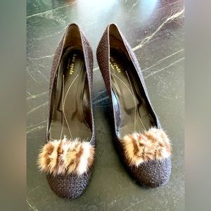 Adorable Kate Spade heels with fur accent